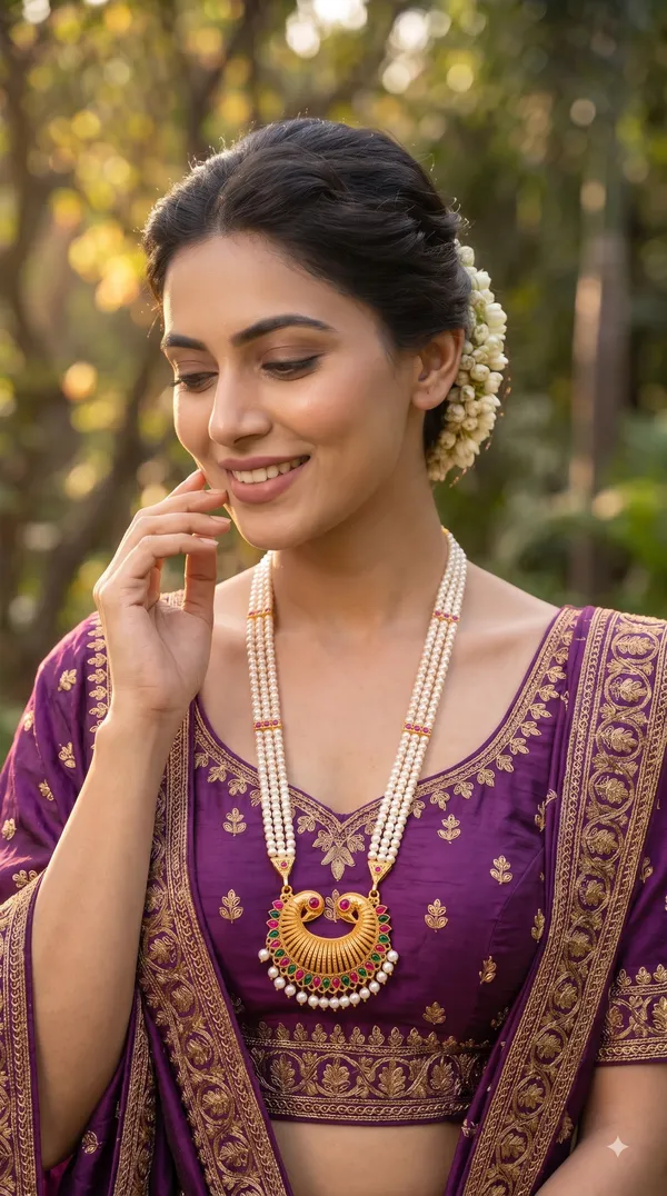 Double_Peacock_Design_Multilayer_Pearl_Necklace_with_Multicolor_Stone_Pendant