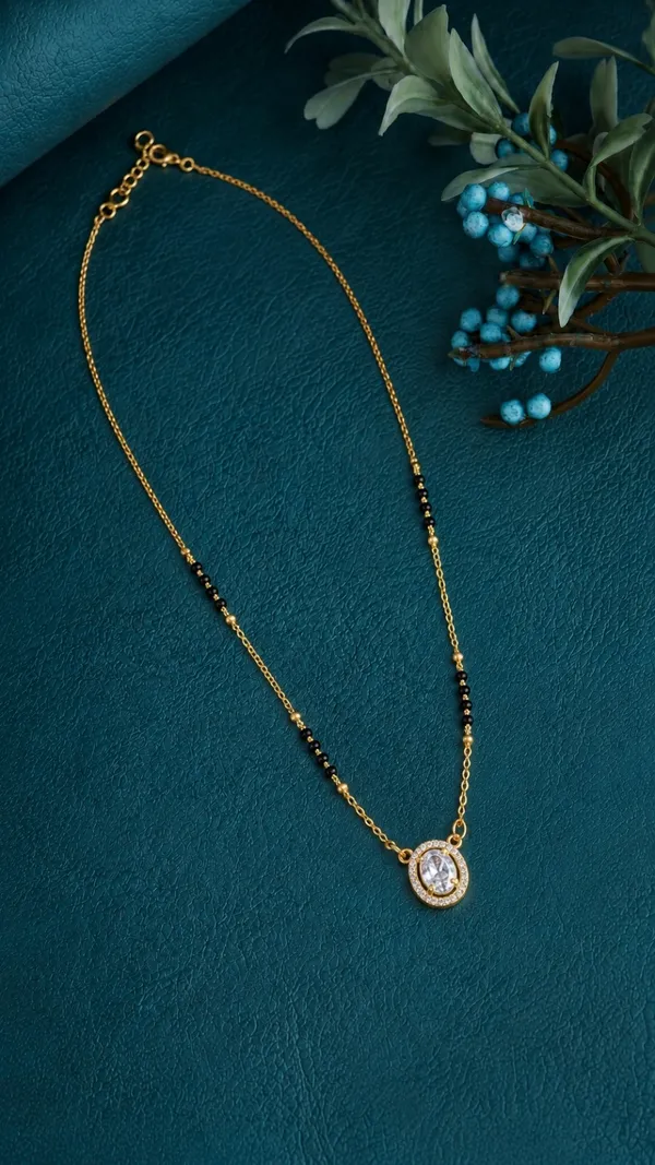 Gold_Plated_Square_Diamond_Pendant_Mangalsutra_With_Black_Beads_For_Women