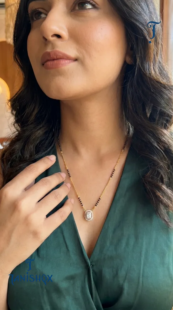 Gold_Plated_Square_Diamond_Pendant_Mangalsutra_With_Black_Beads_For_Women