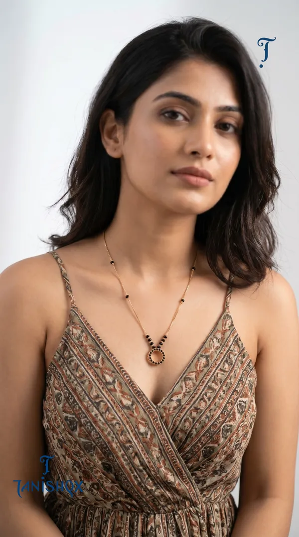 Women_Gold_Plated_Mangalsutra_with_Black_Beads_and_CZ_Circle_Halo_Pendant