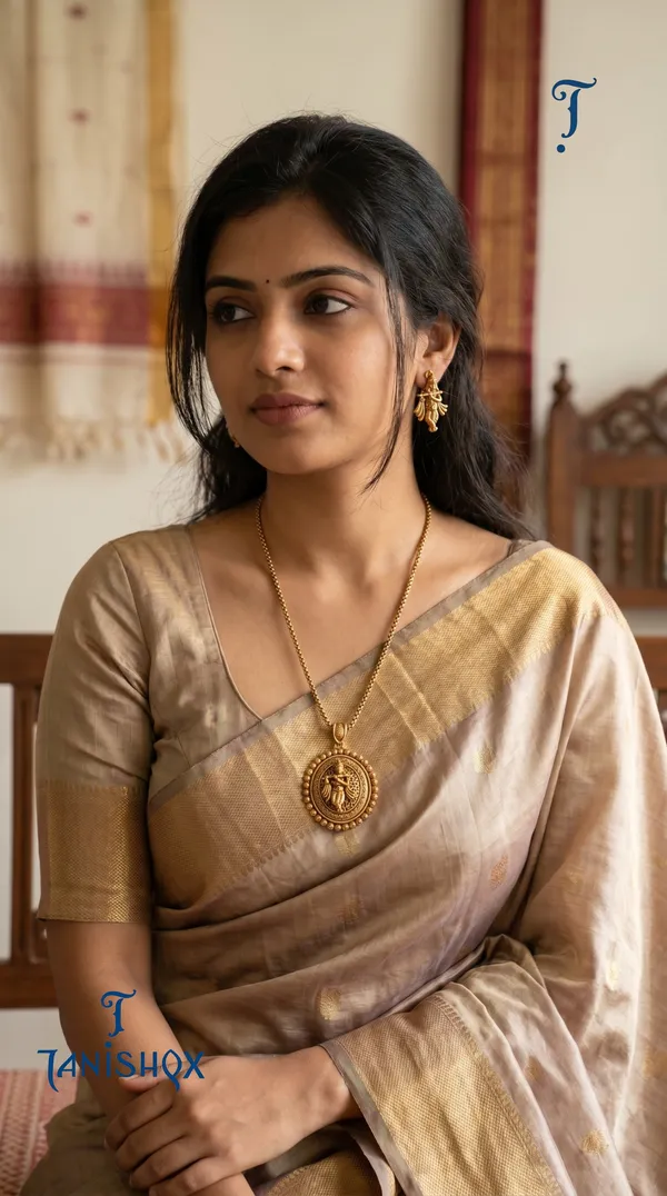 Antique_Gold_Finish_Krishna_Pendant_Chain_Set_For_Women