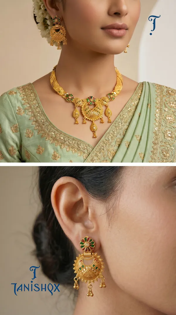 Traditional_Gold-Plated_Necklace_Set_With_Earrings