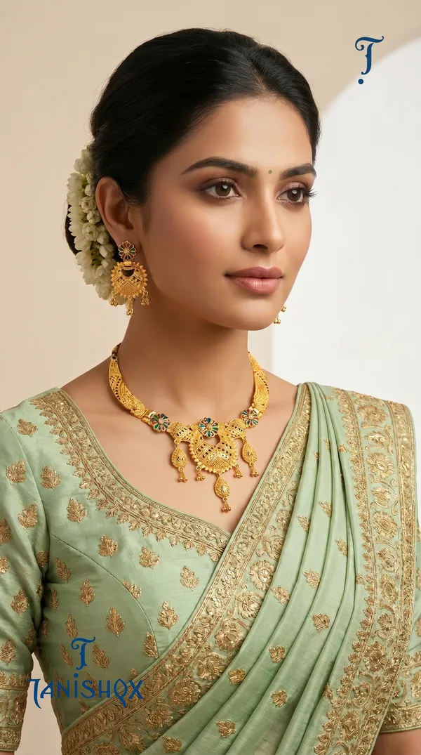 Traditional_Gold-Plated_Necklace_Set_With_Earrings