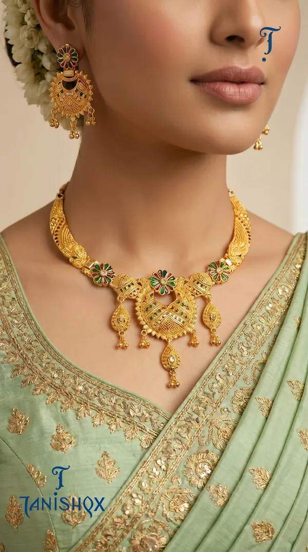 Traditional_Gold-Plated_Necklace_Set_With_Earrings