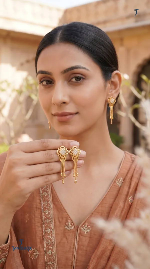 Micro_Gold_Plated_And_Diamond_Daily_Wear_Fancy_Jhumka_Earring