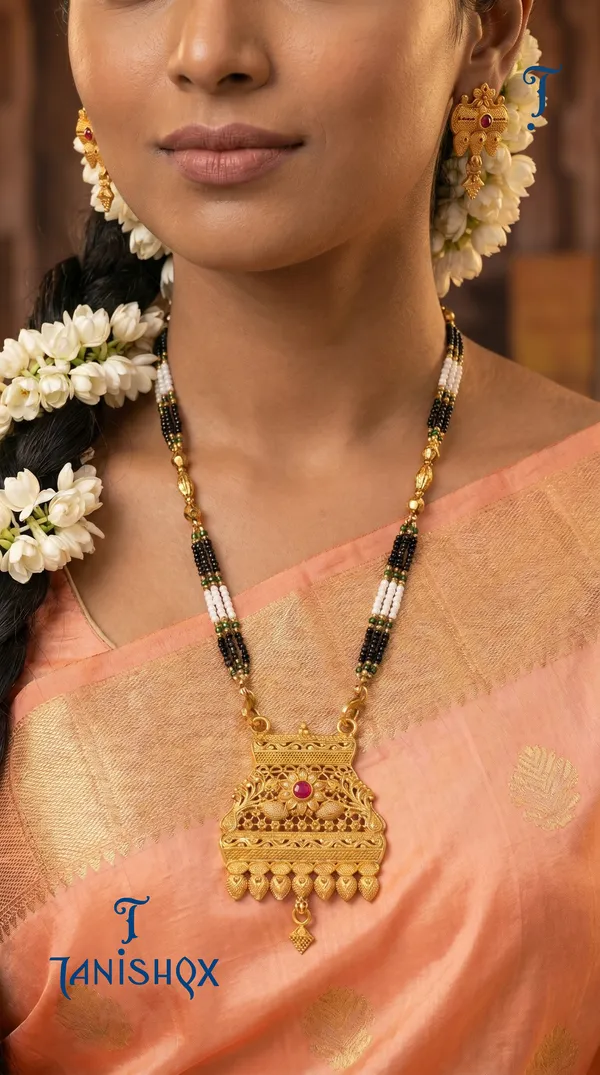 Gold_Plated_Mangalsutra_Set_With_Earrings