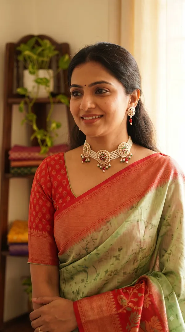 Traditional_Pearl_Choker_Necklace_&_Earrings_Sets_�_Designer_Stone_Embellished_Jewellery_Collection