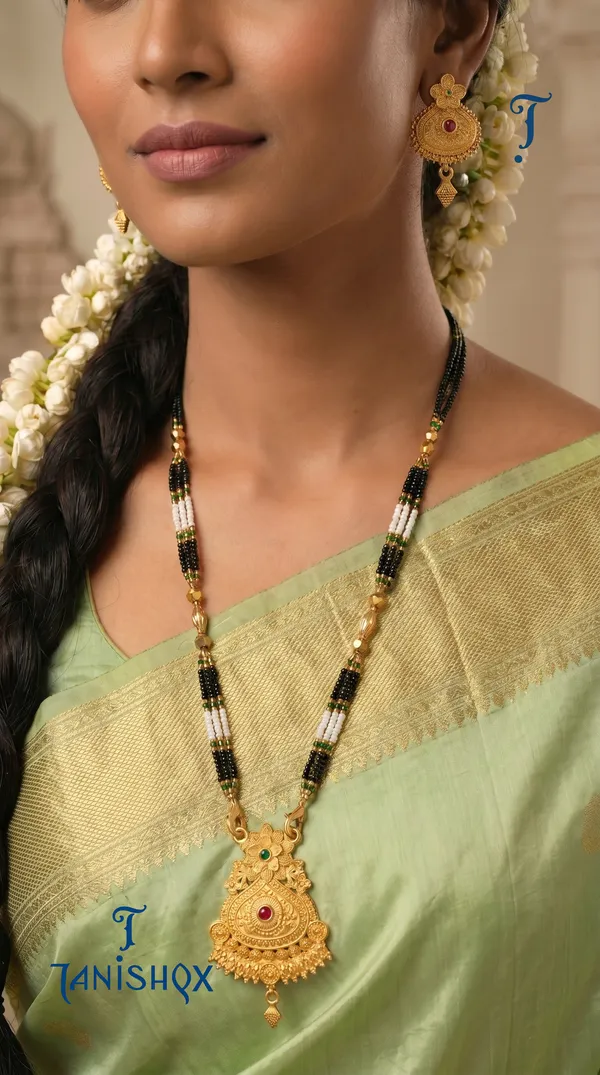 Gold_Plated_Mangalsutra_Set_With_Earrings