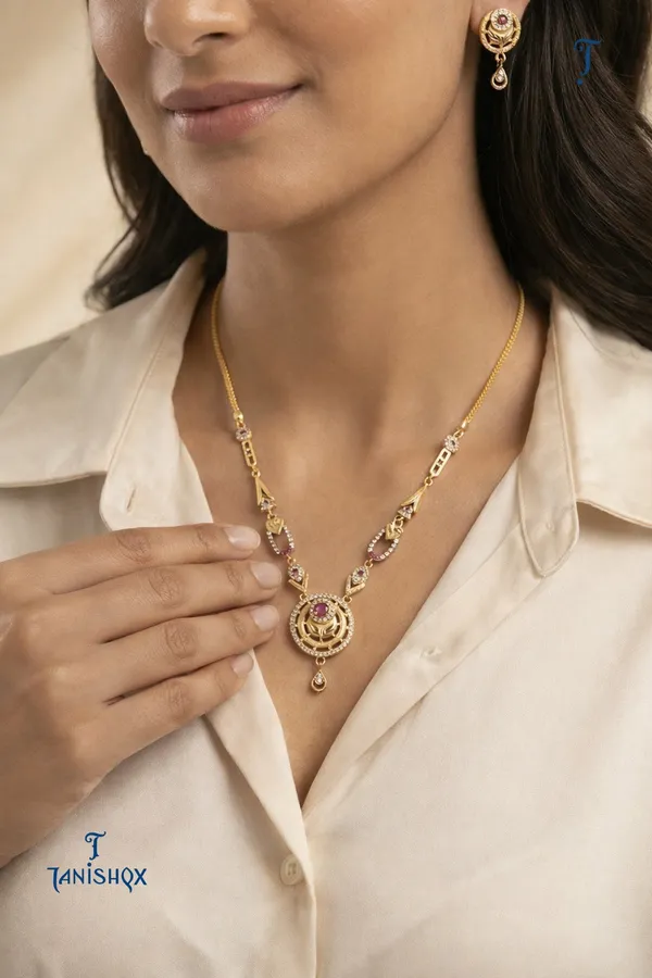 Micro_Gold_Plated_Ad_Diamond_Studded_Fancy_Forming_Necklace_With_Earrings_For_Women
