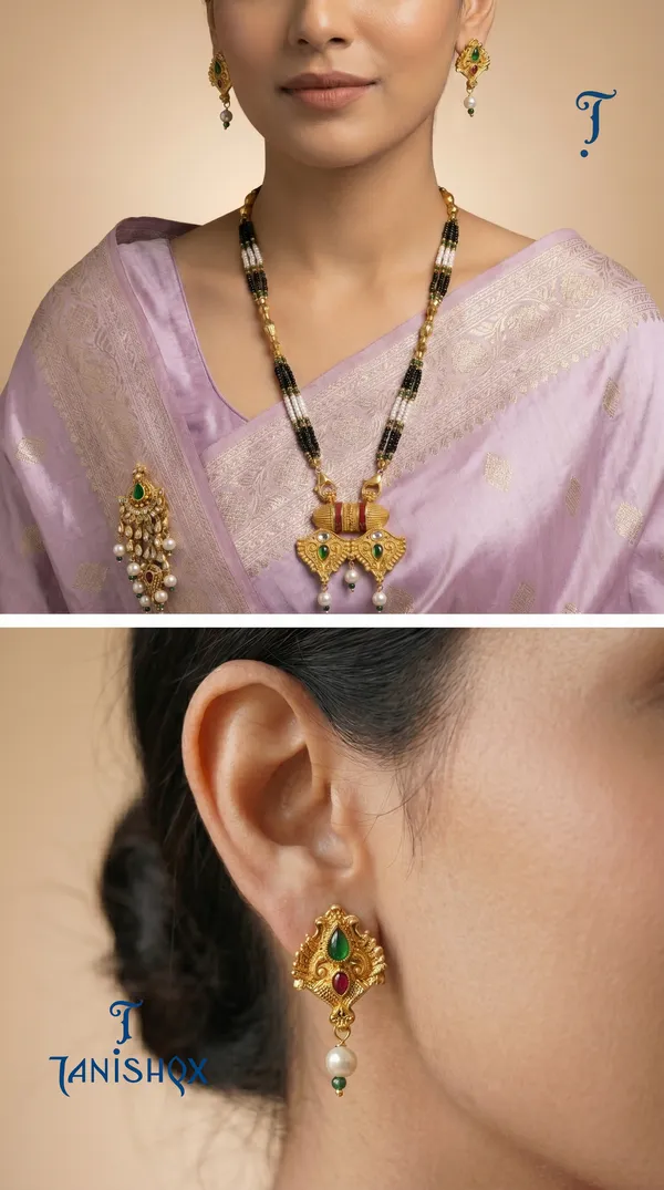 Gold_Plated_Mangalsutra_Set_With_Earrings