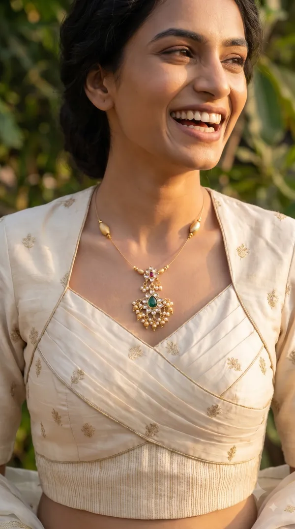 Elegant_Gold-Tone_Minimal_Pendant_Necklace_Set_with_Green_&_Red_Stone_Detailing