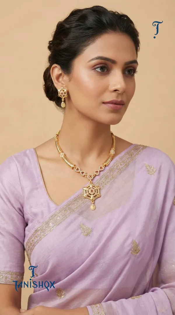 Traditional_Gold-Plated_Necklace_Set_With_Earrings