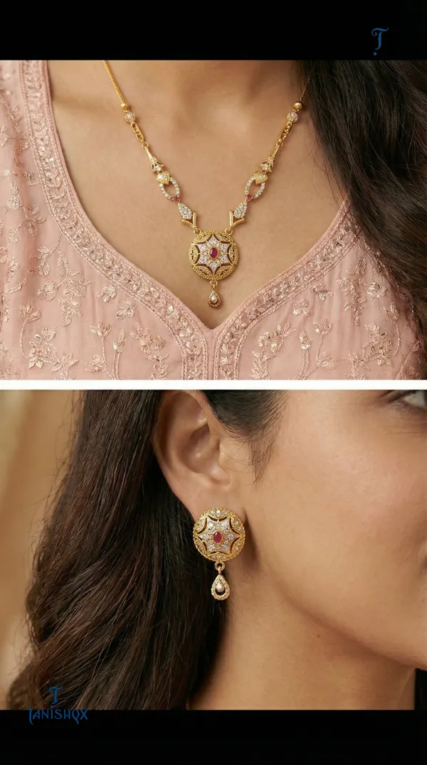 Micro_Gold_Plated_Ad_Diamond_Studded_Fancy_Forming_Necklace_With_Earrings_For_Women