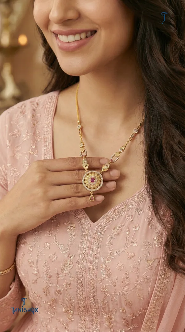 Micro_Gold_Plated_Ad_Diamond_Studded_Fancy_Forming_Necklace_With_Earrings_For_Women