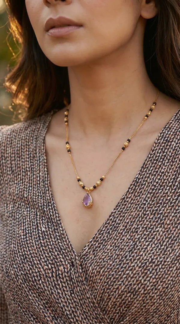 Heritage_Black_Bead_Gold_Chain_Necklace_with_Ornate_Teardrop_Stone_Pendant_for_Women
