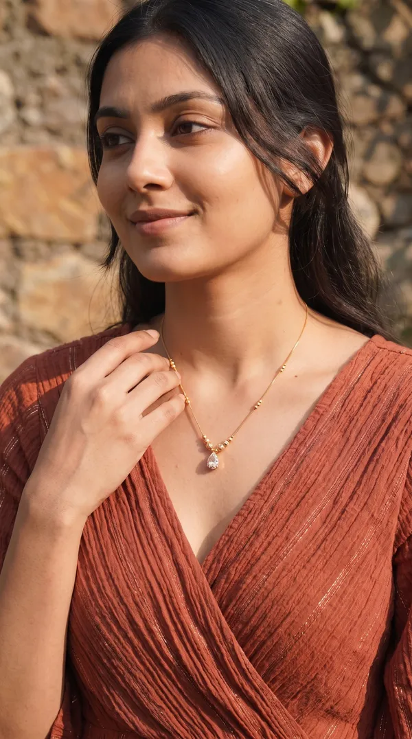 Elegant_Gold-Toned_Clear_Teardrop_Pendant_Necklace_for_Women