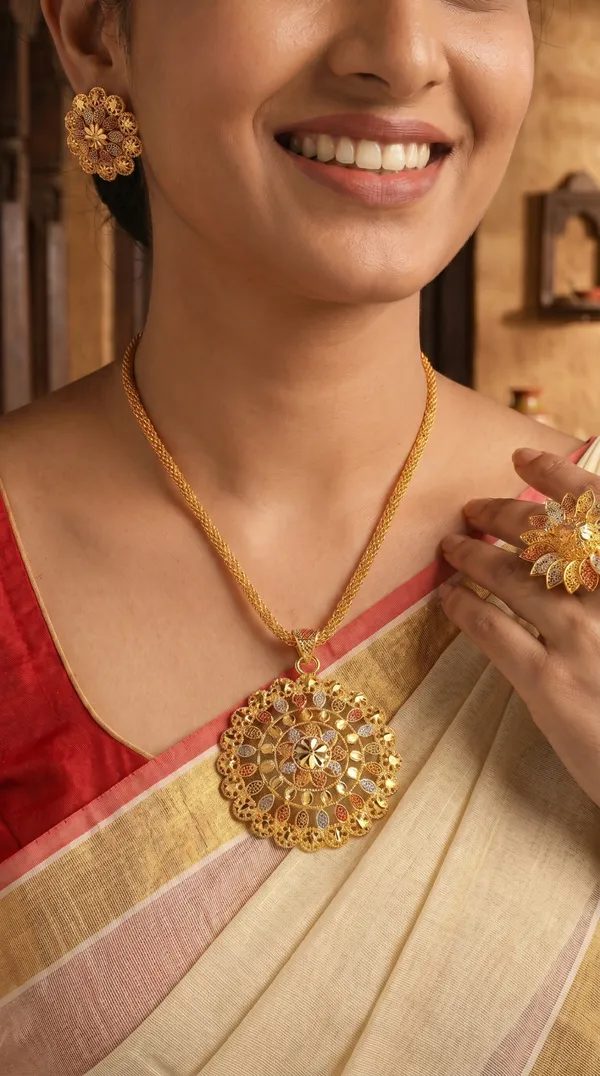 Premium_Gold_Plated_Traditional_Round_Pendant_Necklace_Set