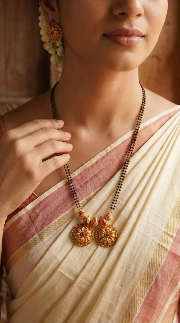 Premium_Gold_Plated_Floral_Dual_Pendant_Mangalsutra_Set_for_Women