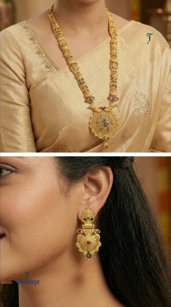 Traditional_Gold-Plated_Necklace_Set_With_Earrings