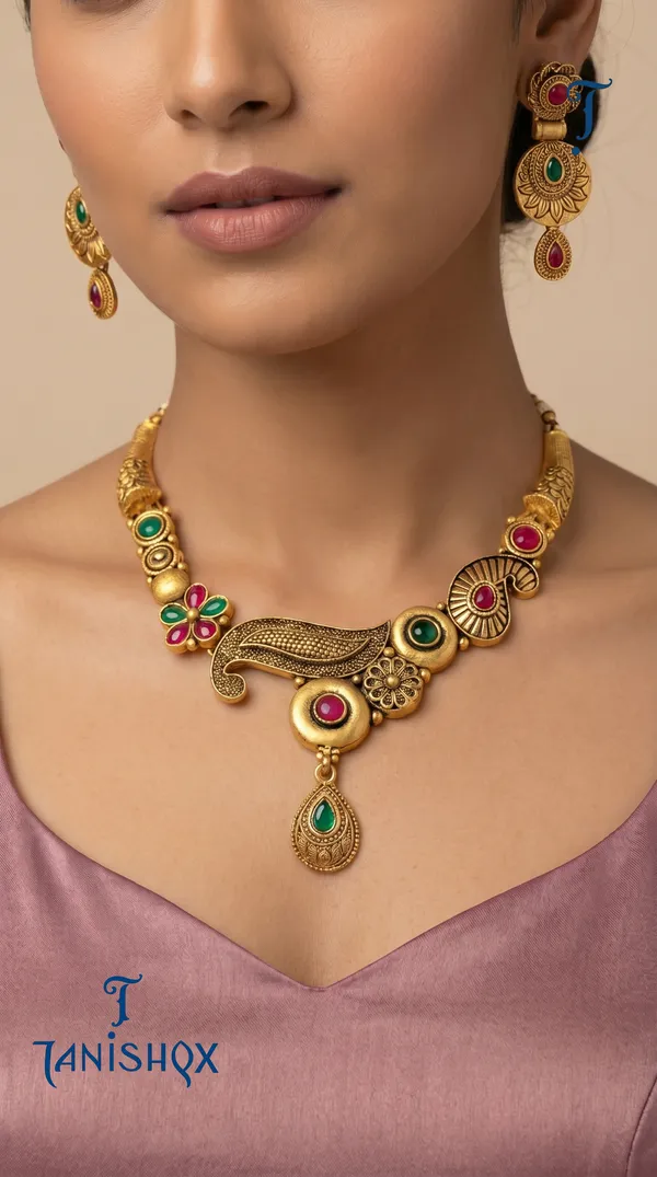 Classic_Gold_Plated_Necklace_Set_With_Colorful_Stone_Detailing