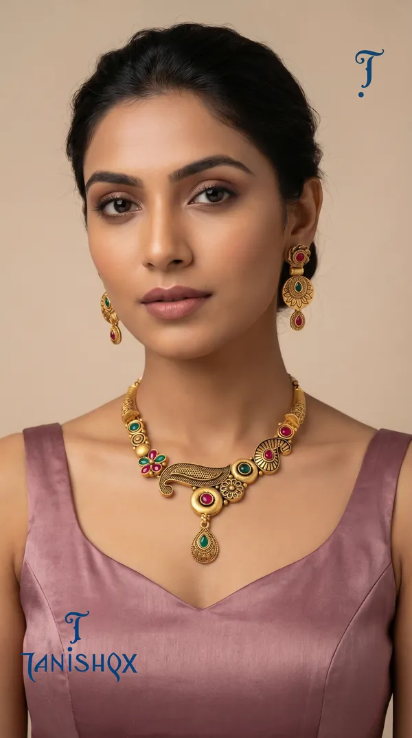 Classic_Gold_Plated_Necklace_Set_With_Colorful_Stone_Detailing