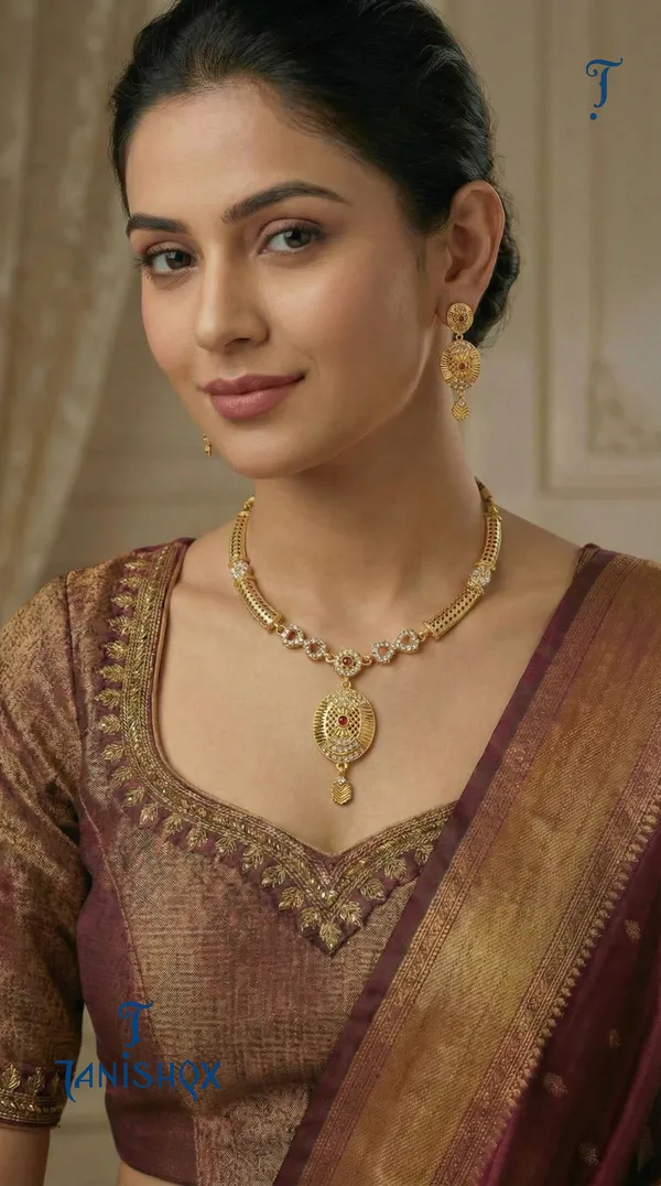 Traditional_Gold-Plated_Necklace_Set_With_Earrings
