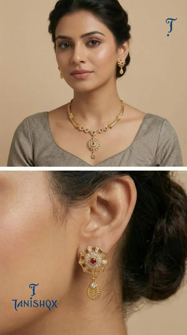 Traditional_Gold-Plated_Necklace_Set_With_Earrings
