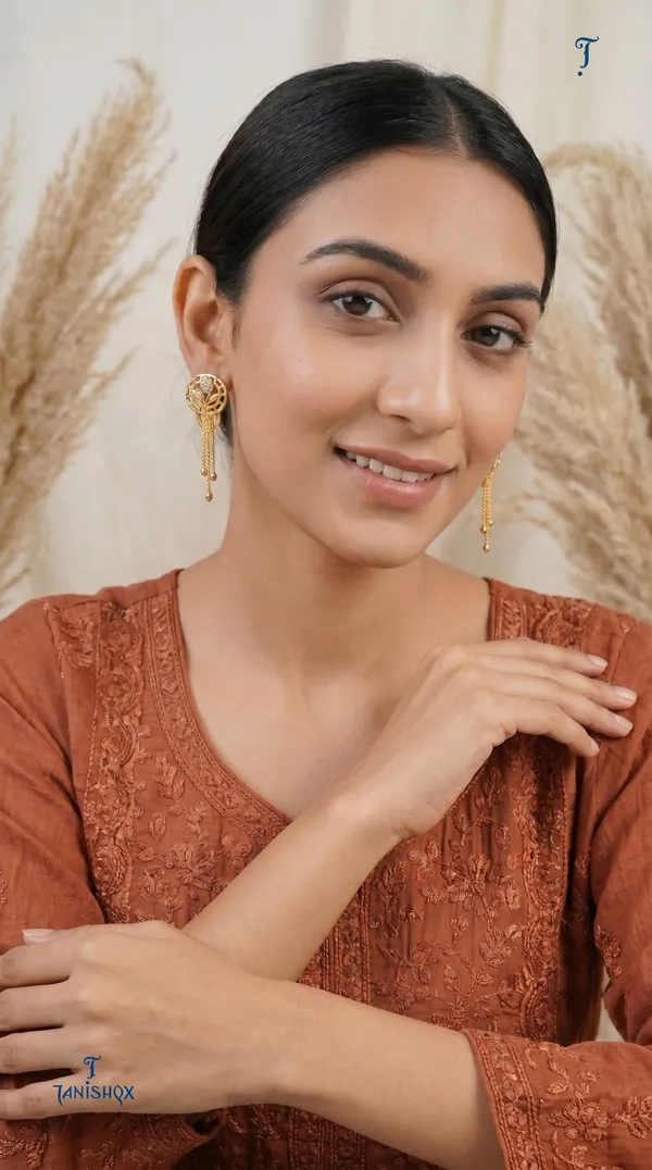 Micro_Gold_Plated_And_Diamond_Daily_Wear_Fancy_Jhumka_Earring