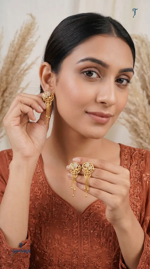 Micro_Gold_Plated_And_Diamond_Daily_Wear_Fancy_Jhumka_Earring