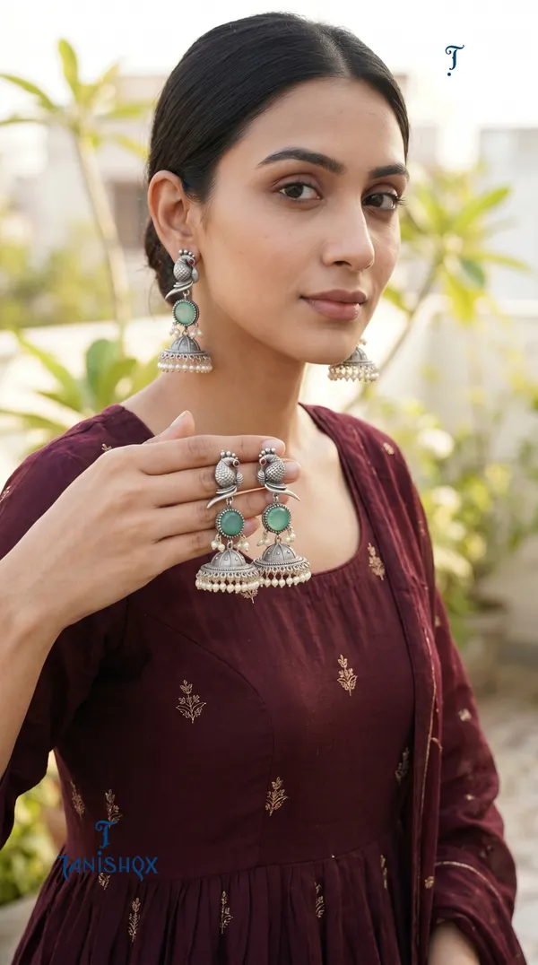 Elegant_Silver_Peacock_Jhumka_Earrings_For_Women