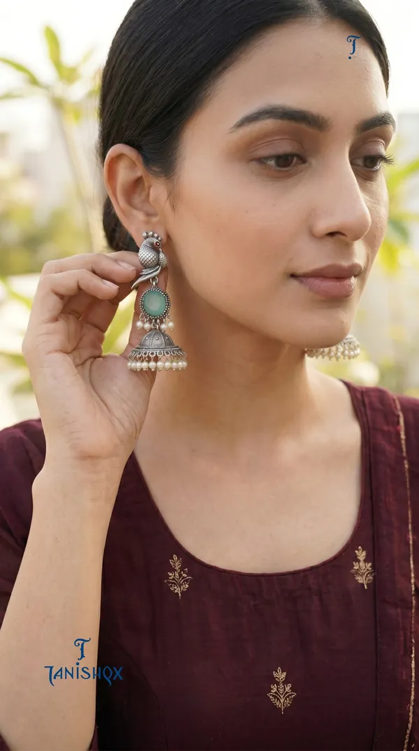 Elegant_Silver_Peacock_Jhumka_Earrings_For_Women