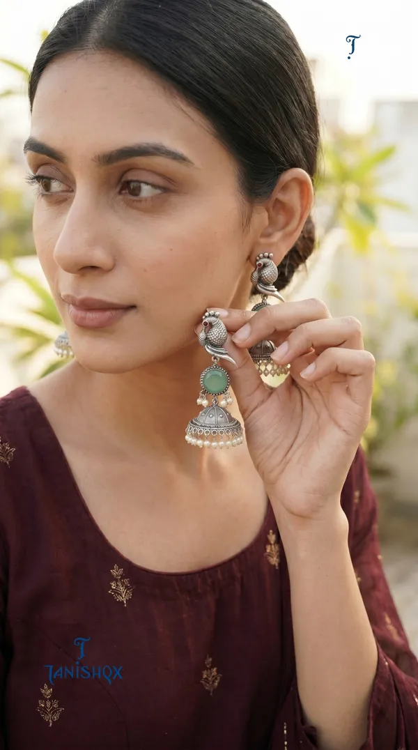 Elegant_Silver_Peacock_Jhumka_Earrings_For_Women
