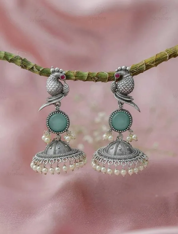 Elegant_Silver_Peacock_Jhumka_Earrings_For_Women