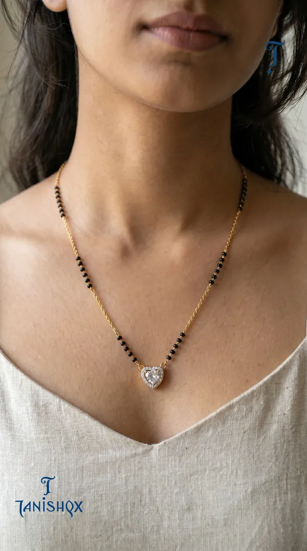 Gold_Plated_Square_Diamond_Pendant_Mangalsutra_With_Black_Beads_For_Women