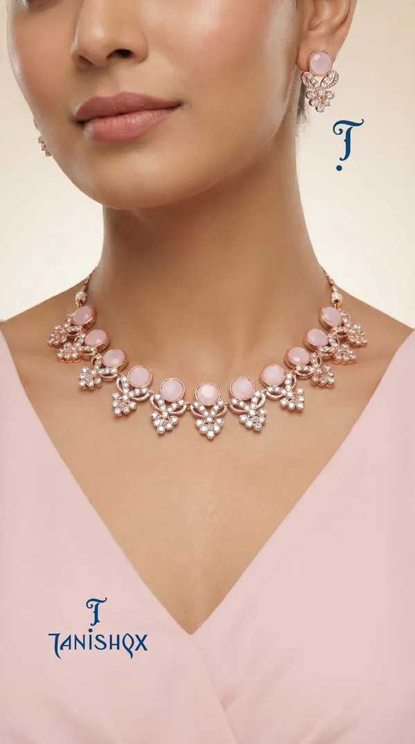 Designer_Pink_Diamond_Look_Choker_Set_With_Matching_Earrings_For_Women