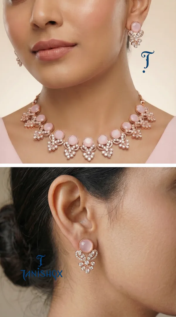 Designer_Pink_Diamond_Look_Choker_Set_With_Matching_Earrings_For_Women