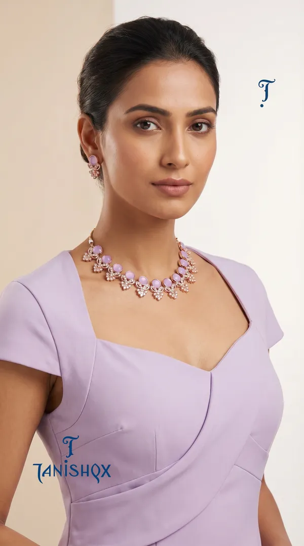 Designer_Lovendar_Diamond_Look_Choker_Set_With_Matching_Earrings_For_Women