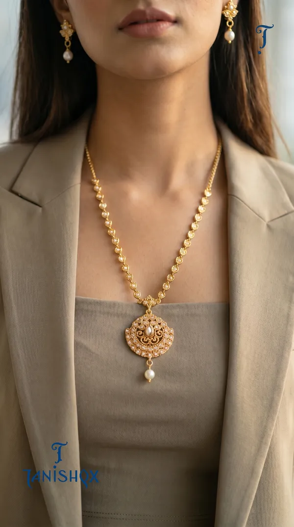 Traditional_Gold-Plated_Necklace_Set_With_Earrings