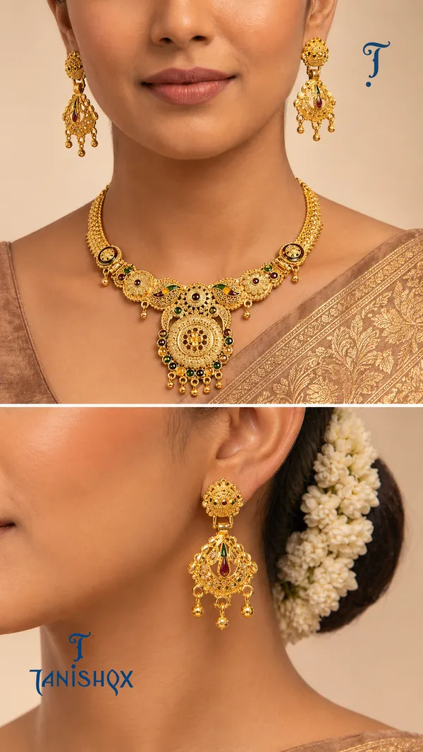 Traditional_Gold-Plated_Necklace_Set_With_Earrings