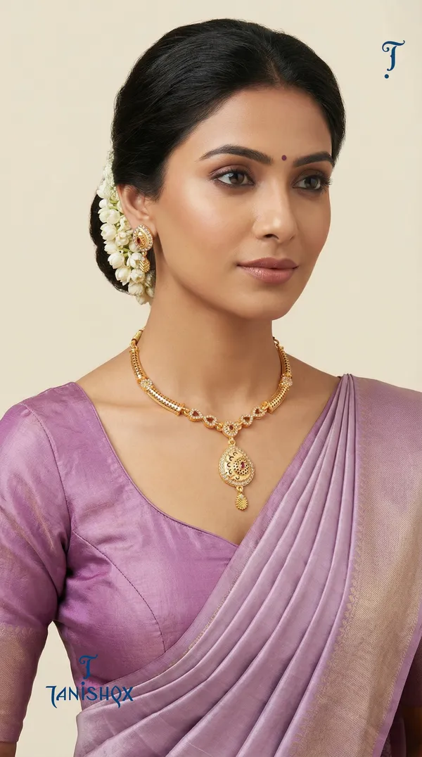 Traditional_Gold-Plated_Necklace_Set_With_Earrings