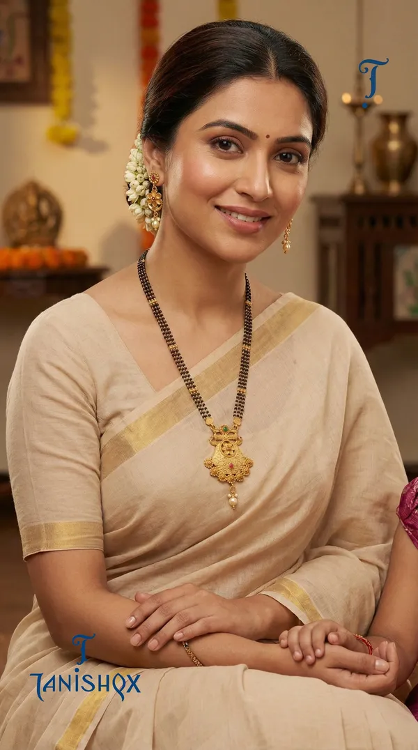 Micro_Gold_Plated_Diamond_Studded_Fancy_Flower_Square_Mangalsutra_Set_With_Earrings