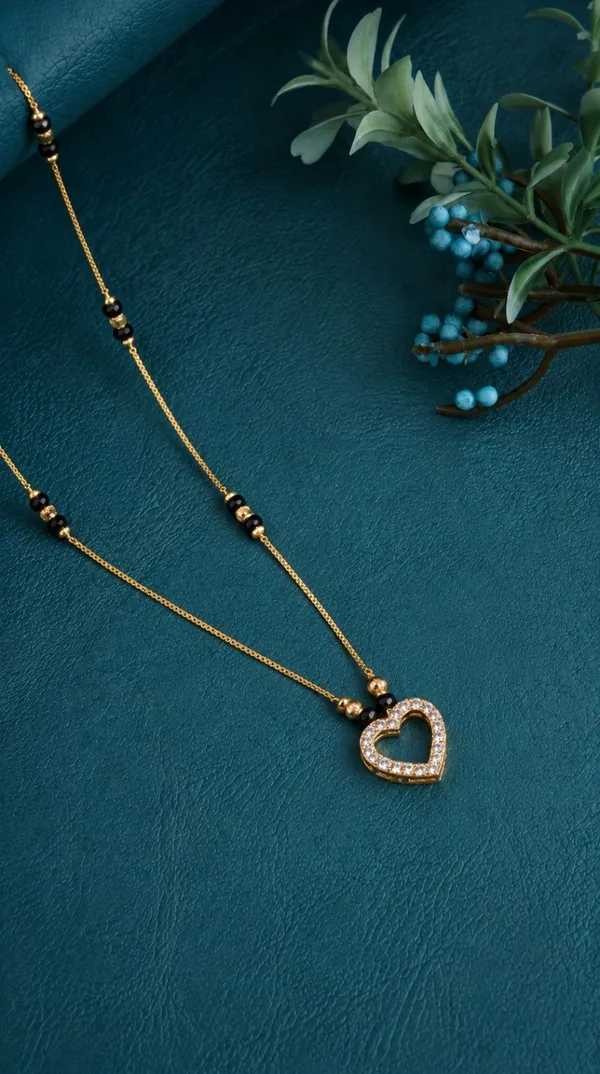 Gold_Plated_Square_Diamond_Pendant_Mangalsutra_With_Black_Beads_For_Women