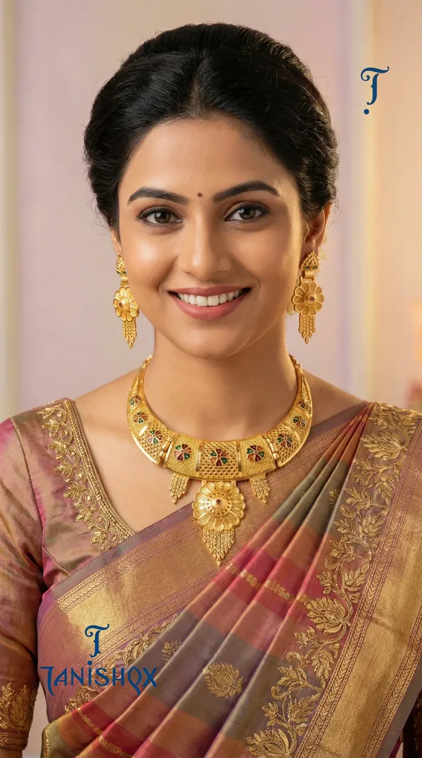 Traditional_Gold-Plated_Necklace_Set_With_Earrings
