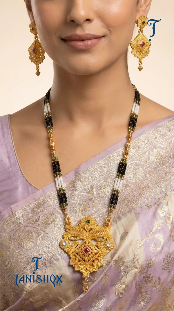 Gold_Plated_Mangalsutra_Set_With_Earrings