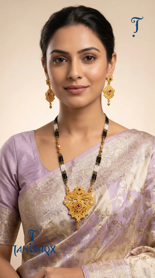 Gold_Plated_Mangalsutra_Set_With_Earrings