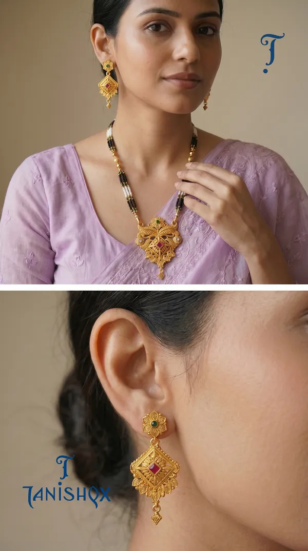 Gold_Plated_Mangalsutra_Set_With_Earrings