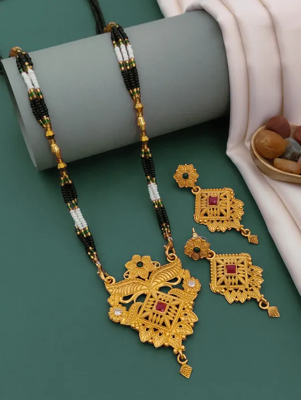 Gold_Plated_Mangalsutra_Set_With_Earrings