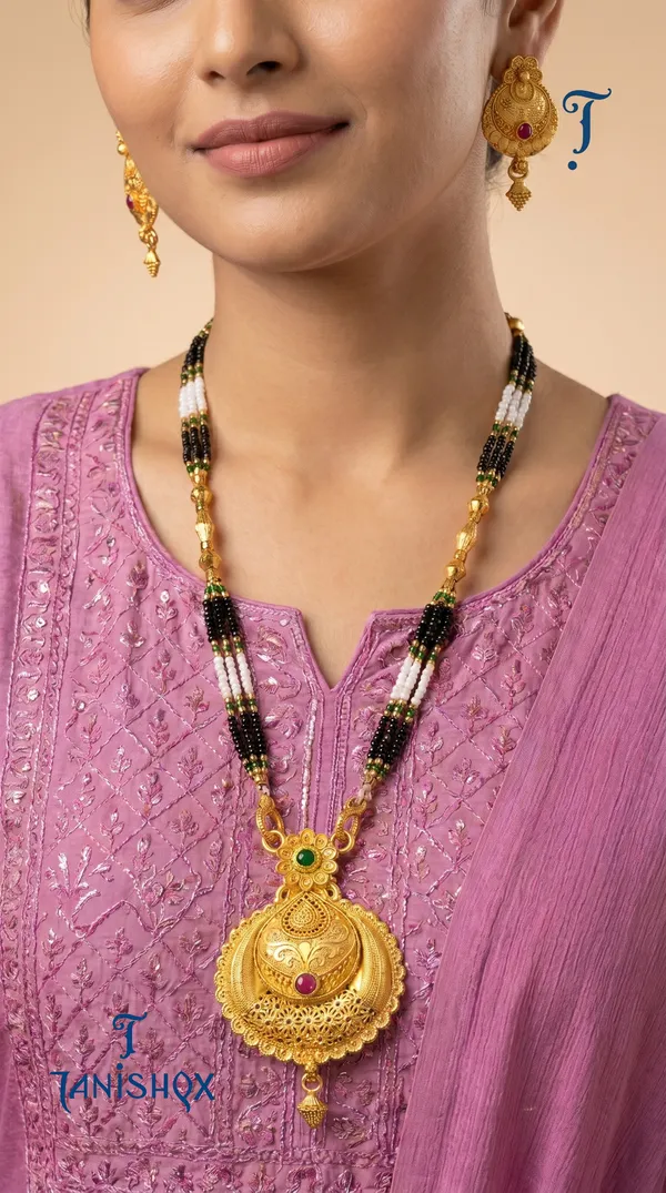 Gold_Plated_Mangalsutra_Set_With_Earrings
