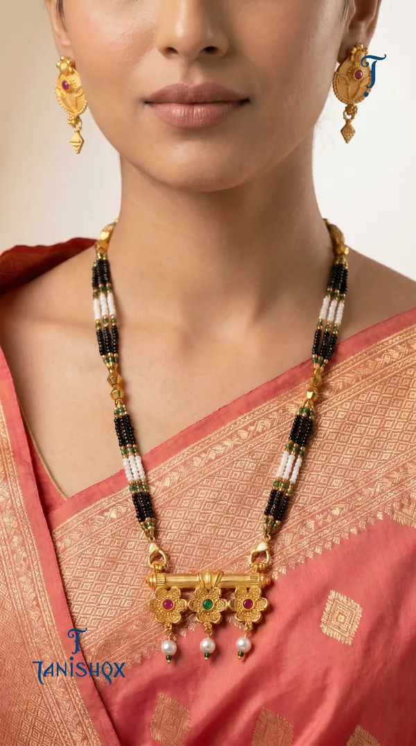 Gold_Plated_Mangalsutra_Set_With_Earrings