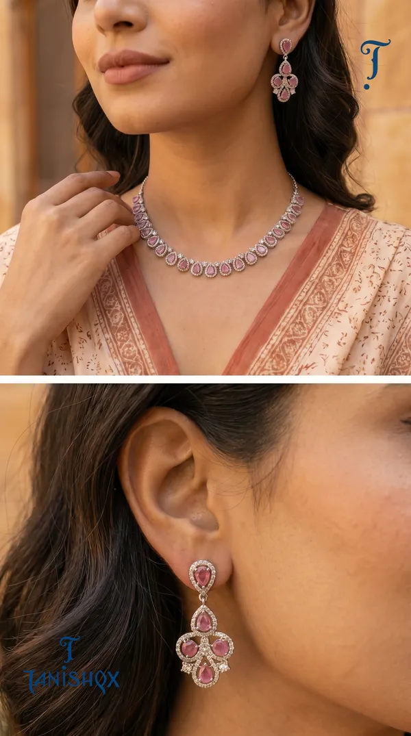 Designer_Round_Pattern_Pink_Diamond_Look_Necklace_Set_For_Women